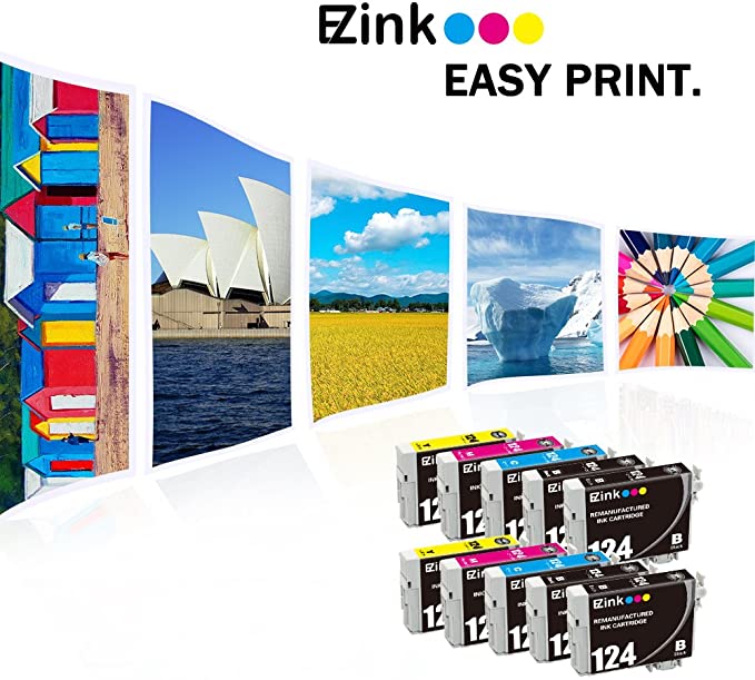 Remanufactured Ink Cartridge Epson 124 T124 10 Pack E-Z Ink