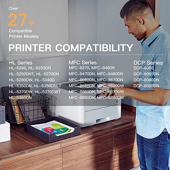 Compatible Toner Cartridge Brother TN580 TN650 TN550 TN620 High Yield 2 Pack E-Z Ink