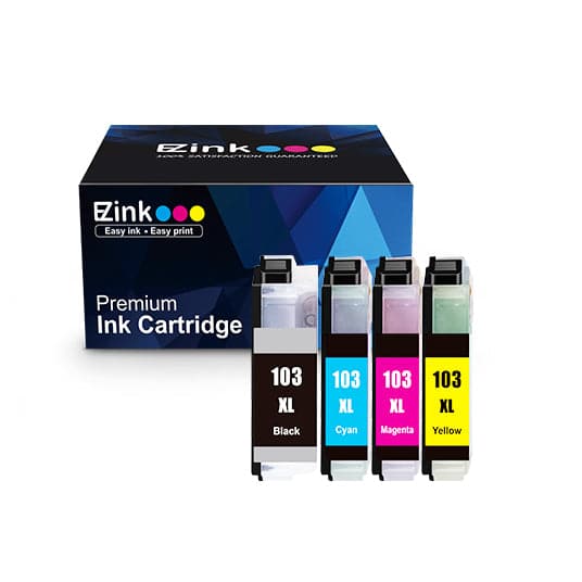 Compatible Ink Cartridge Brother LC103 High Yield B-C-M-Y Combo Pack 4 Pack E-Z Ink