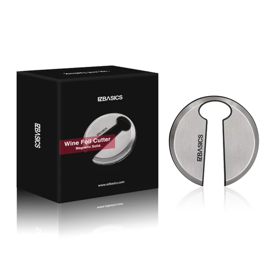 EZBASICS Wine Foil Cutter, Stainless Steel Cutter, Magnetic Design, Gift Package ezbasics