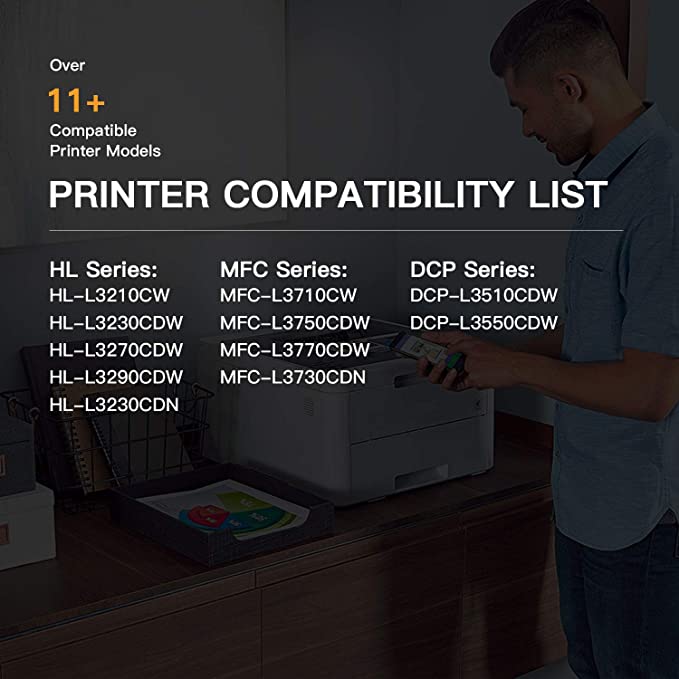 Compatible Toner Cartridge Brother TN227 TN-227 TN227bk TN223 TN-223 with Chip 4 Pack E-Z Ink