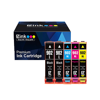 Remanufactured Ink Cartridge HP 902 902XL T902 5 Pack E-Z Ink