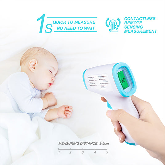 Non-Contact Infrared Forehead Thermometer IR Digital Medical Body Laser Gun to Measure Temperature Fever, FDA Cleared, Instant Accurate Reading with LCD Display, for Adults, Babies. E-Z Ink