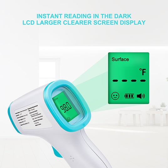 Non-Contact Infrared Forehead Thermometer IR Digital Medical Body Laser Gun to Measure Temperature Fever, FDA Cleared, Instant Accurate Reading with LCD Display, for Adults, Babies. E-Z Ink