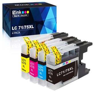 Compatible Ink Cartridge Brother LC-75 XL LC75 XL LC-71 XL LC71XL High Yield  4 Pack E-Z Ink