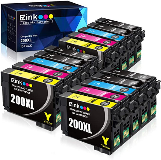 Remanufactured Ink Cartridge Epson 200XL T200XL 15 Pack E-Z Ink