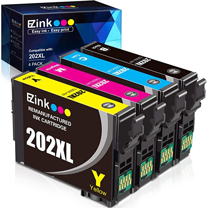 Remanufactured Ink Cartridge Epson 202 202XL T202XL T202 4 Pack E-Z Ink