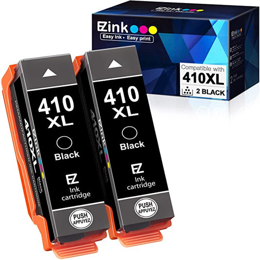 Remanufactured Ink Cartridge Epson 410XL 410 XL T410XL with The Newest Updated Chip 2 Pack E-Z Ink