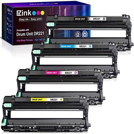 Remanufactured Drum Unit Brother DR221 DR-221 DR221CL 4 Pack E-Z Ink