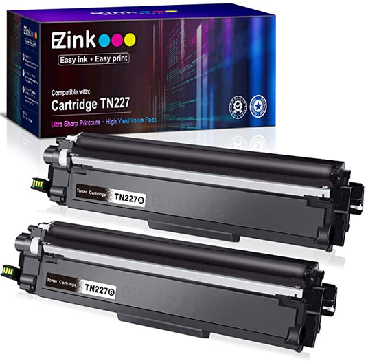 Compatible Toner Cartridge Brother TN227 TN-227 TN227bk TN223 TN-223 with Chip 2 Black E-Z Ink