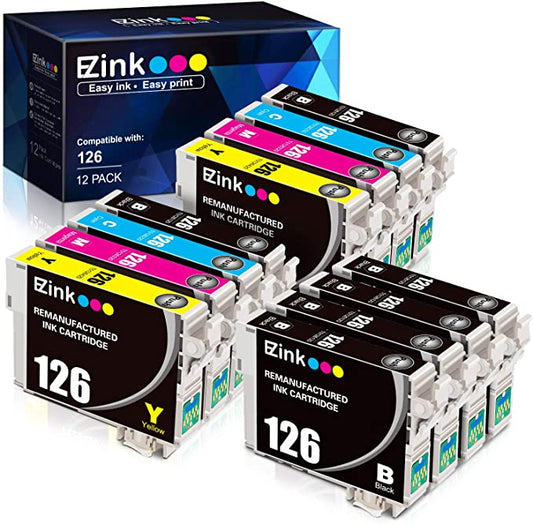 Remanufactured Ink Cartridge Epson 126 T126 12 Pack E-Z Ink