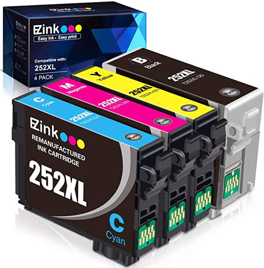 Remanufactured Ink Cartridge Epson 252XL 252 XL T252 T252XL120 4 Pack E-Z Ink