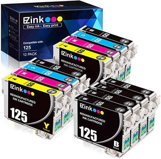 Remanufactured Ink Cartridge Epson 125 T125 12Pack E-Z Ink