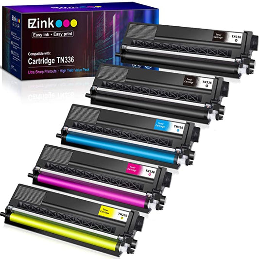 Compatible Toner Cartridge Brother TN336 TN-336 TN331 High Yield 5 Pack E-Z Ink