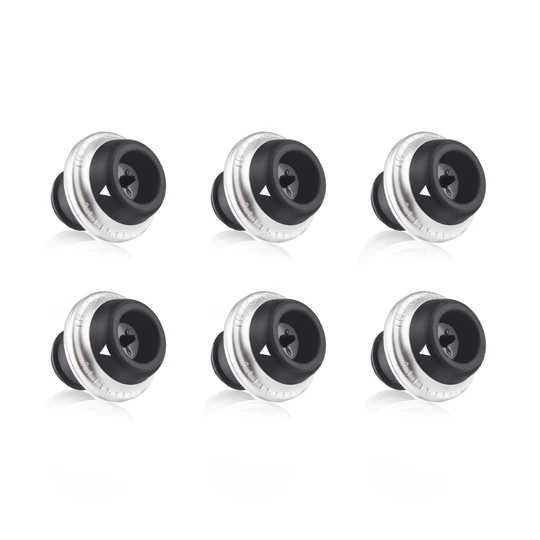 EZBASICS Wine Stoppers with Vacuum - 6 Pack, Black ezbasics