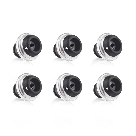 EZBASICS Wine Stoppers with Vacuum - 6 Pack, Black ezbasics
