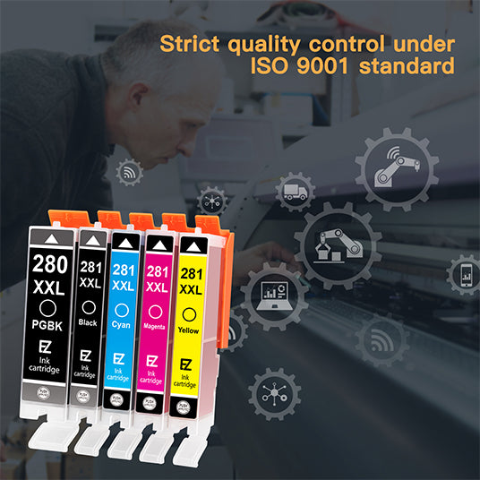 Compatible Ink Cartridge Canon PGI-280XXL CLI-281XXL PGI 280 XXL CLI 281 XXL 5 Pack E-Z Ink