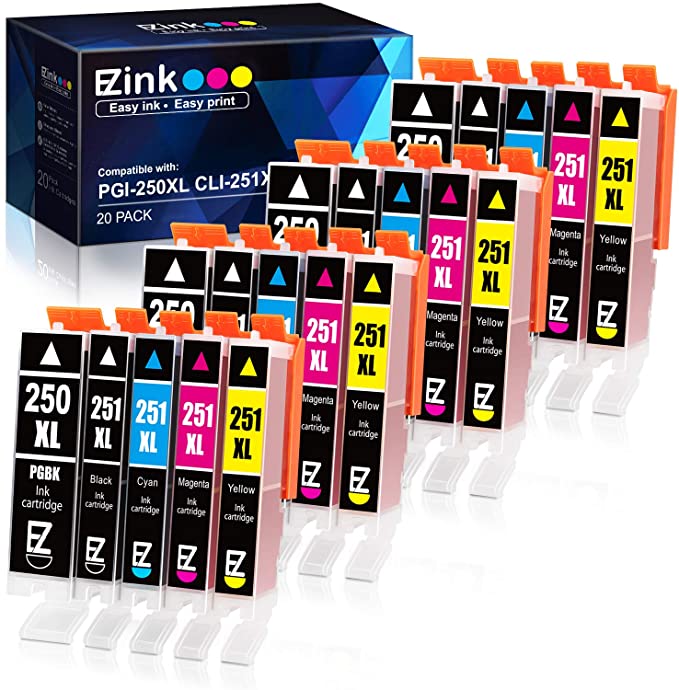 Compatible Ink Cartridge Canon PGI-250XL CLI-251XL 20 pack E-Z Ink