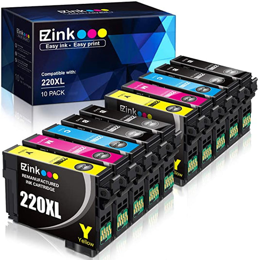 Remanufactured Ink Cartridge Epson 220 XL 220XL T220XL 10Pack E-Z Ink