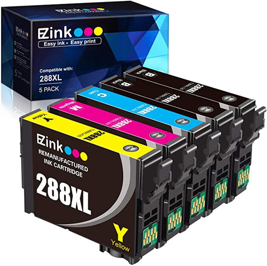 Remanufactured Ink Cartridge Epson 288XL T288XL High Yield 5 Pack E-Z Ink