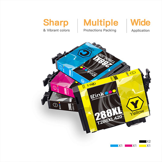 Remanufactured Ink Cartridge Epson T288XL 288 XL 288XL High Capacity 5 Pack E-Z Ink