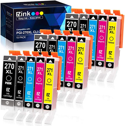Compatible Ink Cartridge Epson PGI-270XL CLI-271XL 15 Pack E-Z Ink
