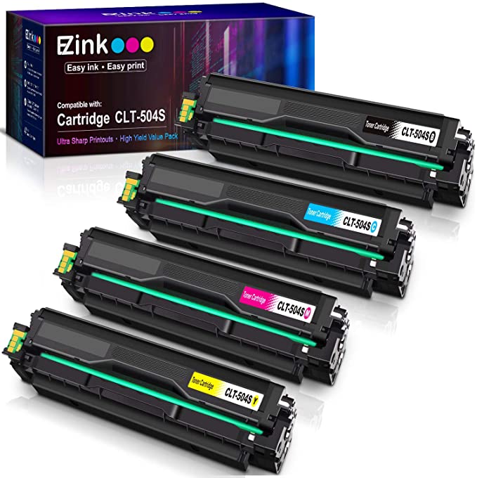 Compatible Toner Cartridge Samsung 504S CLT-K504S CLT-504S CLT-M504S CLT-C504S CLT-Y504S 4 Pack E-Z Ink
