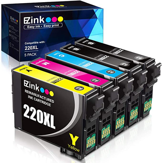 Remanufactured Ink Cartridge Epson 220 XL 220XL T220XL 5Pack E-Z Ink