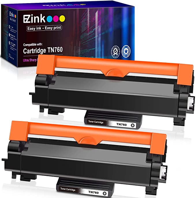 Compatible Toner Cartridge Brother TN760 TN-760 TN730 2 Pack E-Z Ink