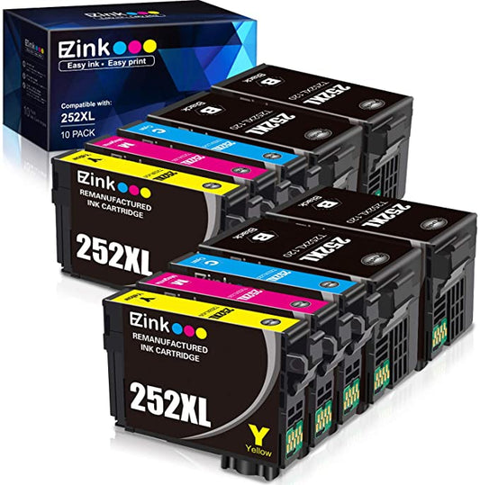 Remanufactured Ink Cartridge Epson 252XL 252 XL T252 T252XL120 10 Pack E-Z Ink