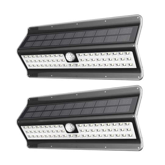 EZBASICS Solar Lights Outdoor 56 LED, Black shape, 2 Pack
