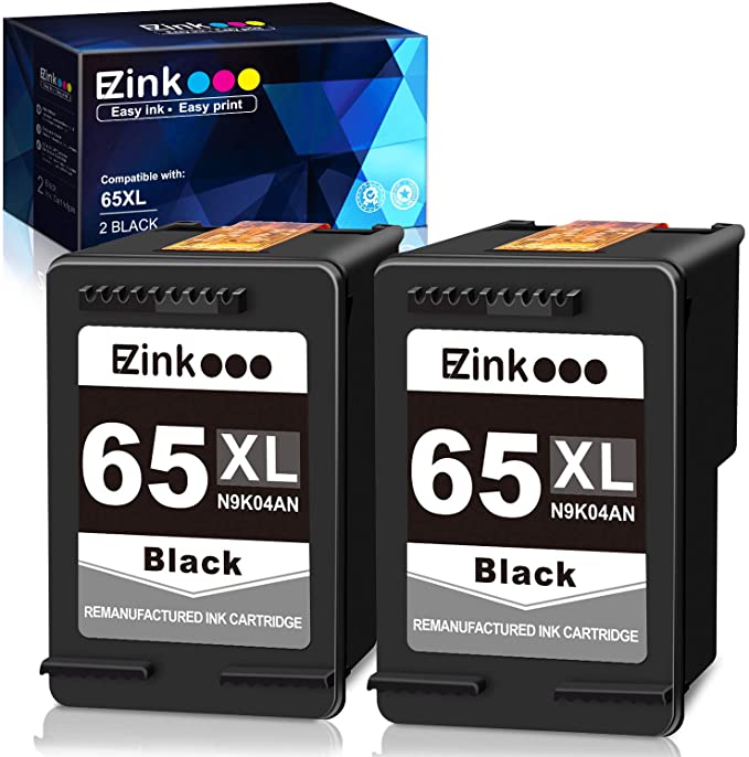 Remanufactured Ink Cartridge HP 65 65XL 65 XL 2 Pack E-Z Ink
