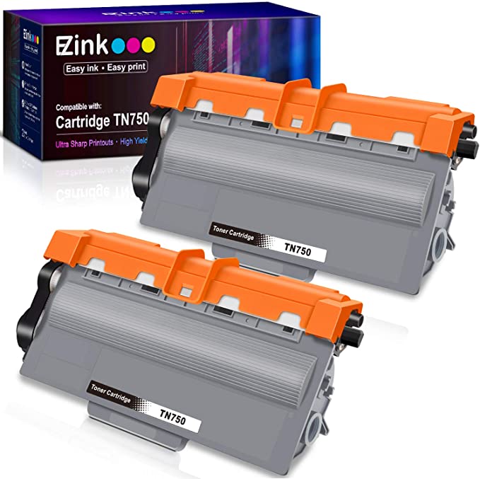 Compatible Toner Cartridge Brother TN750 TN-750 TN720 TN-720 High Yield 2 Pack E-Z Ink