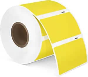 2.25”x1.25” Direct Thermal Label, Compatible with Zebra, Dymo, Rollo Label Printers, BPA Free (1000 Labels, Yellow) POLONO