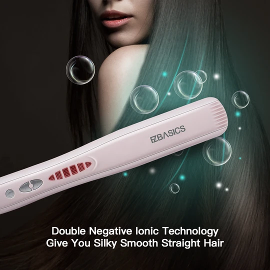 EZBASICS Hair Straightener Brush KD388C (Pink) ezbasics