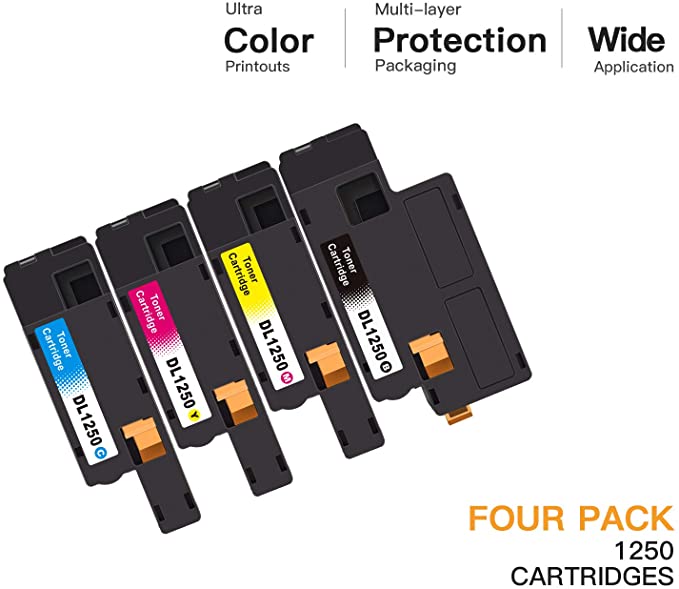 Compatible Toner Cartridge Dell 1250 810WH C5GC3 XMX5D WM2JC 4 Pack E-Z Ink