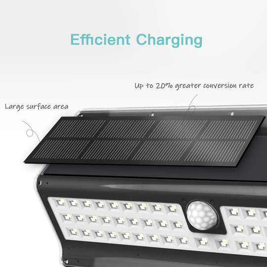EZBASICS Solar Lights Outdoor 56 LED, Black shape, 2 Pack ezbasics