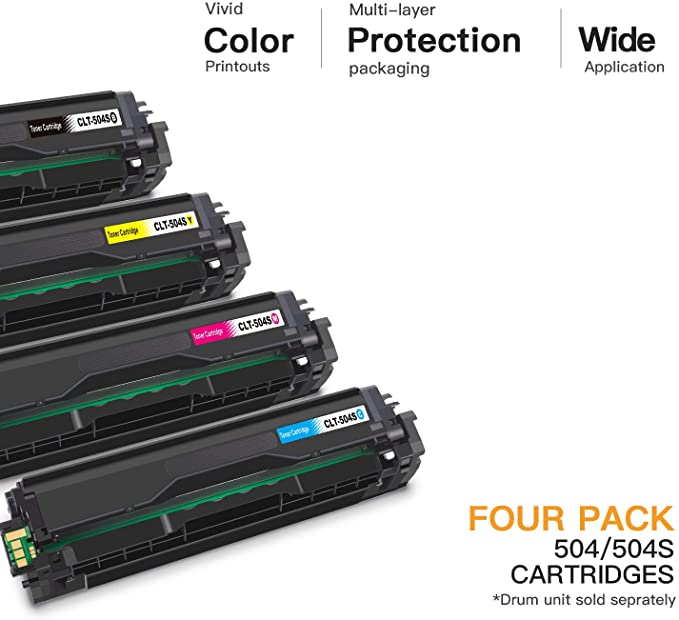 Compatible Toner Cartridge Samsung 504S CLT-K504S CLT-504S CLT-M504S CLT-C504S CLT-Y504S 4 Pack E-Z Ink