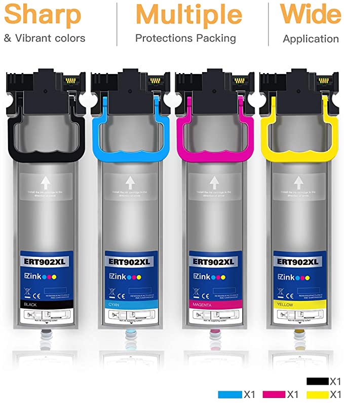 Remanufactured Ink Pack Epson 902 T902 High Yield 4 Pack E-Z Ink