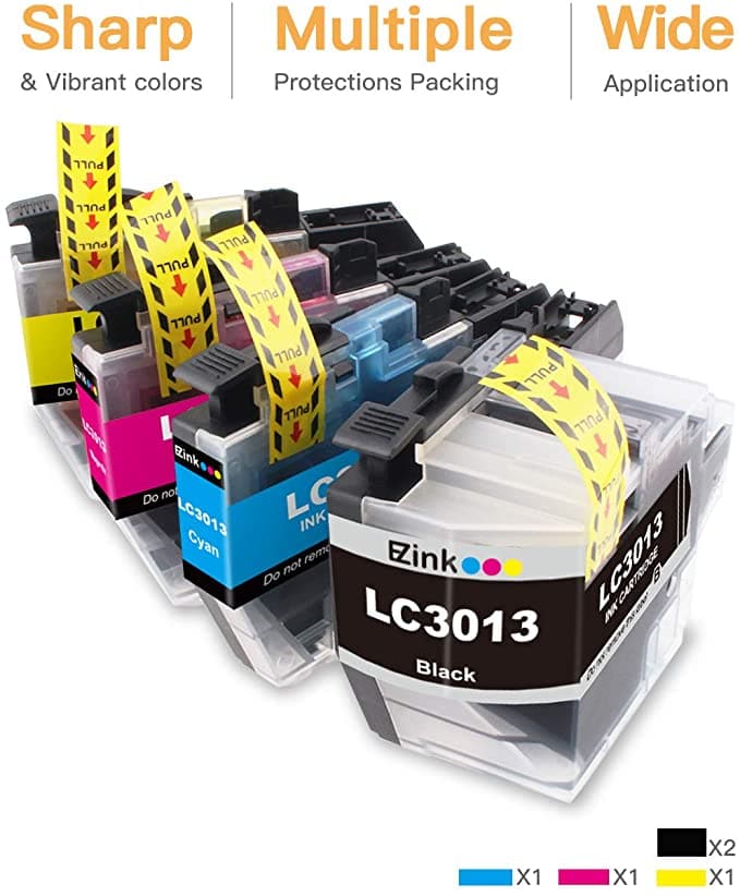 Compatible Ink Cartridge Brother LC3013 LC-3013 with The Latest Upgraded Chips 5 Pack E-Z Ink