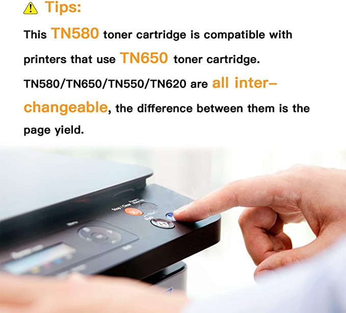 Compatible Toner Cartridge Brother TN580 TN650 TN550 TN620 High Yield 2 Pack E-Z Ink