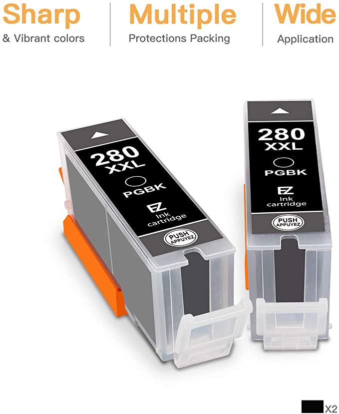 Compatible Ink Cartridge Canon PGI-280XXL PGI 280 XXL 2 Pack E-Z Ink