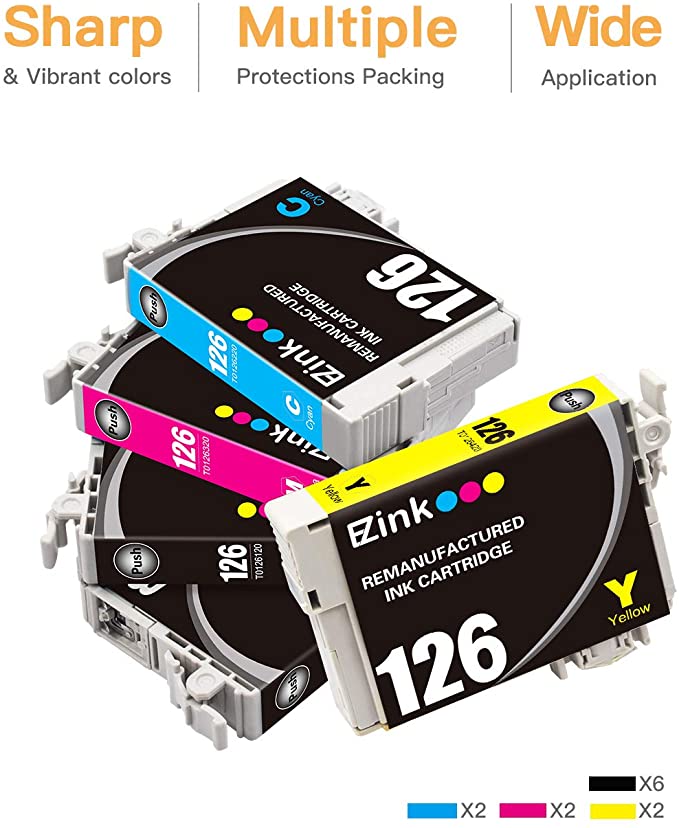 Remanufactured Ink Cartridge Epson 126 T126 12 Pack E-Z Ink