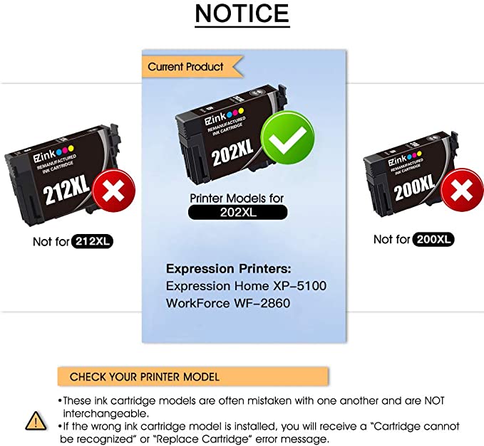 Remanufactured Ink Cartridge Epson 202 202XL T202XL T202 4 Pack E-Z Ink