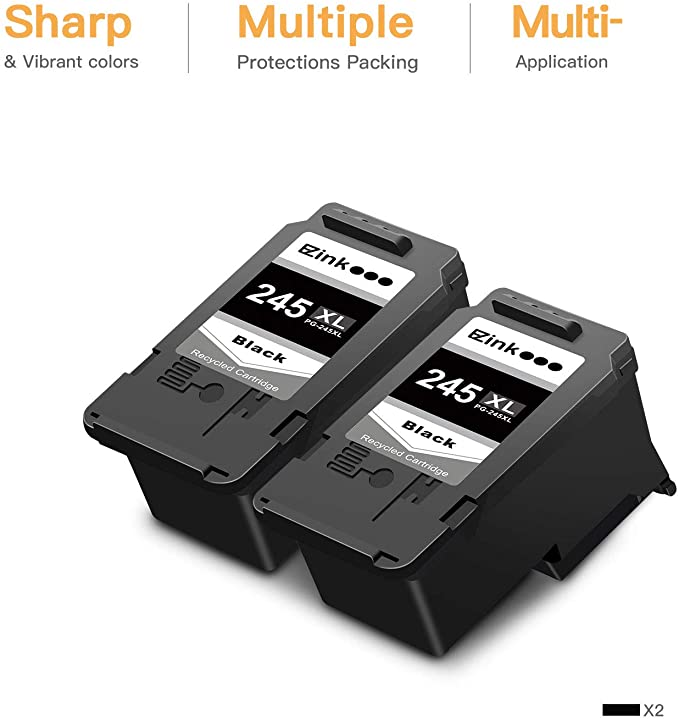 Remanufactured Ink Cartridge Canon 245XL PG-245XL PG245XL PG-243 2 Black E-Z Ink