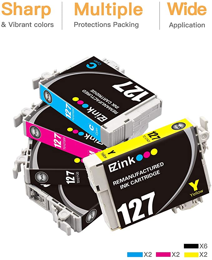 Remanufactured Ink Cartridge Epson 127 T127 12 Pack E-Z Ink