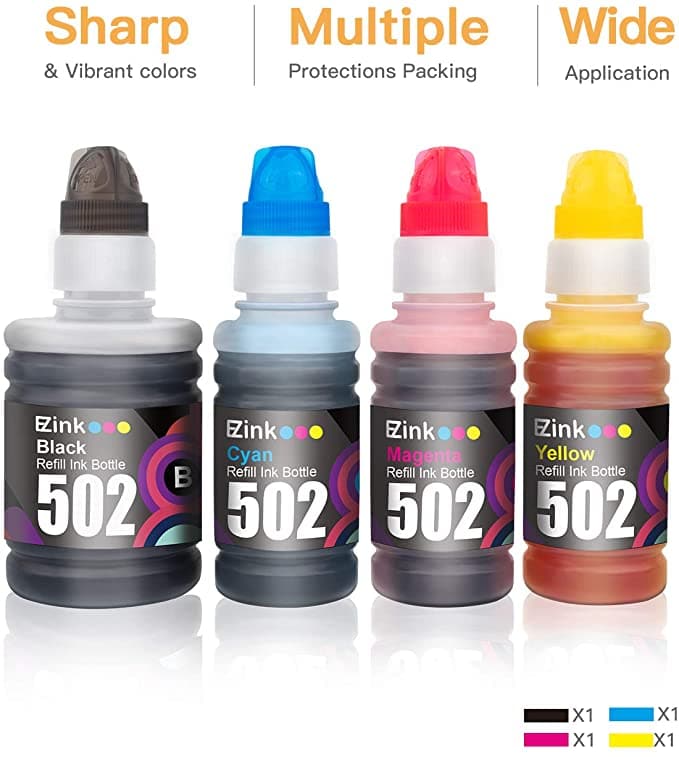 Compatible Ink Bottle Epson 502 T502 High Yield 4 Pack E-Z Ink