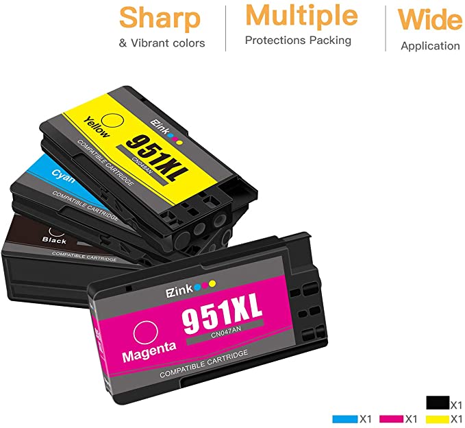 Compatible Ink Cartridge HP 950XL 951XL 4 Pack E-Z Ink