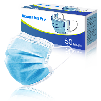 Disposable 3-layer Breathable Gentle Face Mask Earloop Face Filter Comfortable Masks Pack of 50 Pcs (Blue, Non Medical)