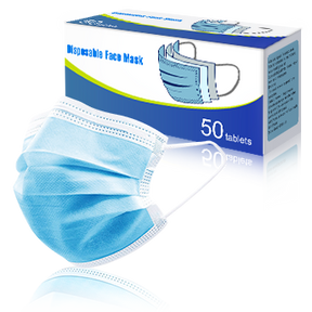 Disposable 3-layer Breathable Gentle Face Mask Earloop Face Filter Comfortable Masks Pack of 50 Pcs (Blue, Non Medical)